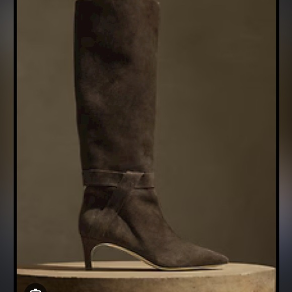 NWOT BANANA REPUBLIC Torri Tall Low Heel Suede Boot - Picture 1 of 6